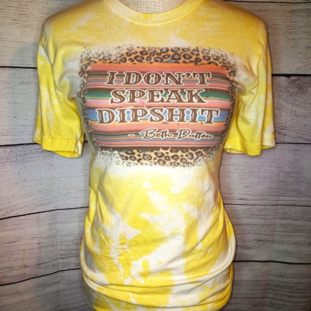 Distressed bleach tee